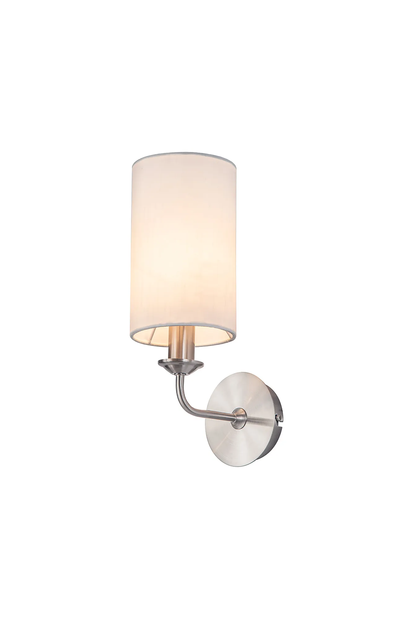 DK0055  Banyan Wall Lamp 1 Light Satin Nickel, White